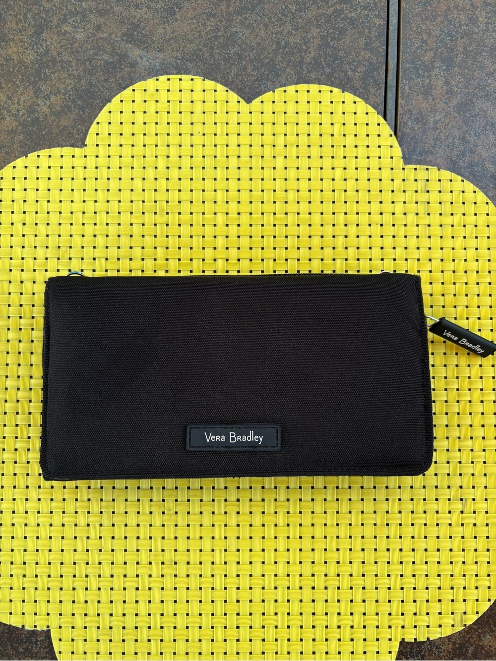 Vera Bradley Black RFID Wallet/Wristlet with floral design
